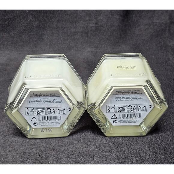 L'Occitane En Provence Scented Candle 3.5 oz Glass Jar Set of 2 - Picture 7 of 16